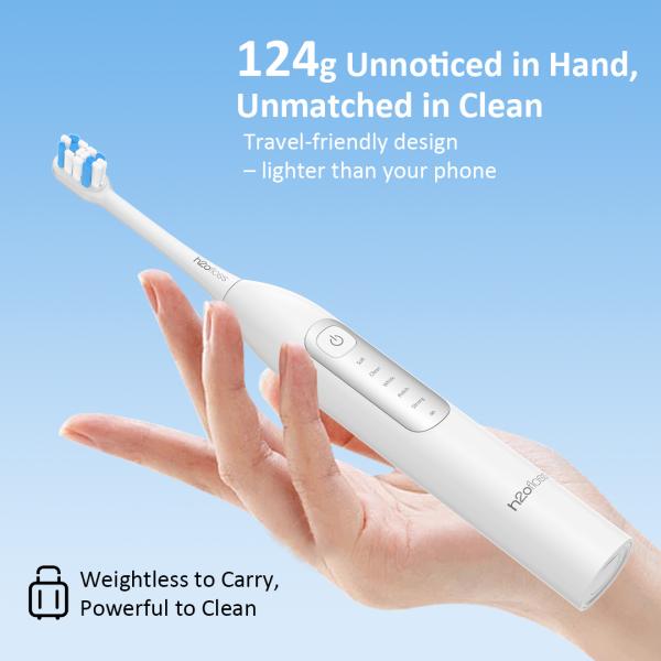 Ipx7 Travel Smart Self Cleaning Rechargeable Sonic Electric Toothbrush With Travel Case