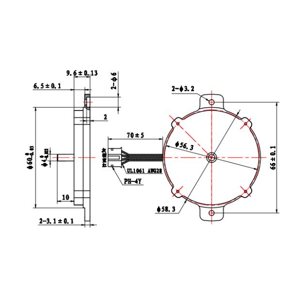 блинчик Stepper мотора NEMA23 57x57x9.6mm для робототехники медицинского оборудования