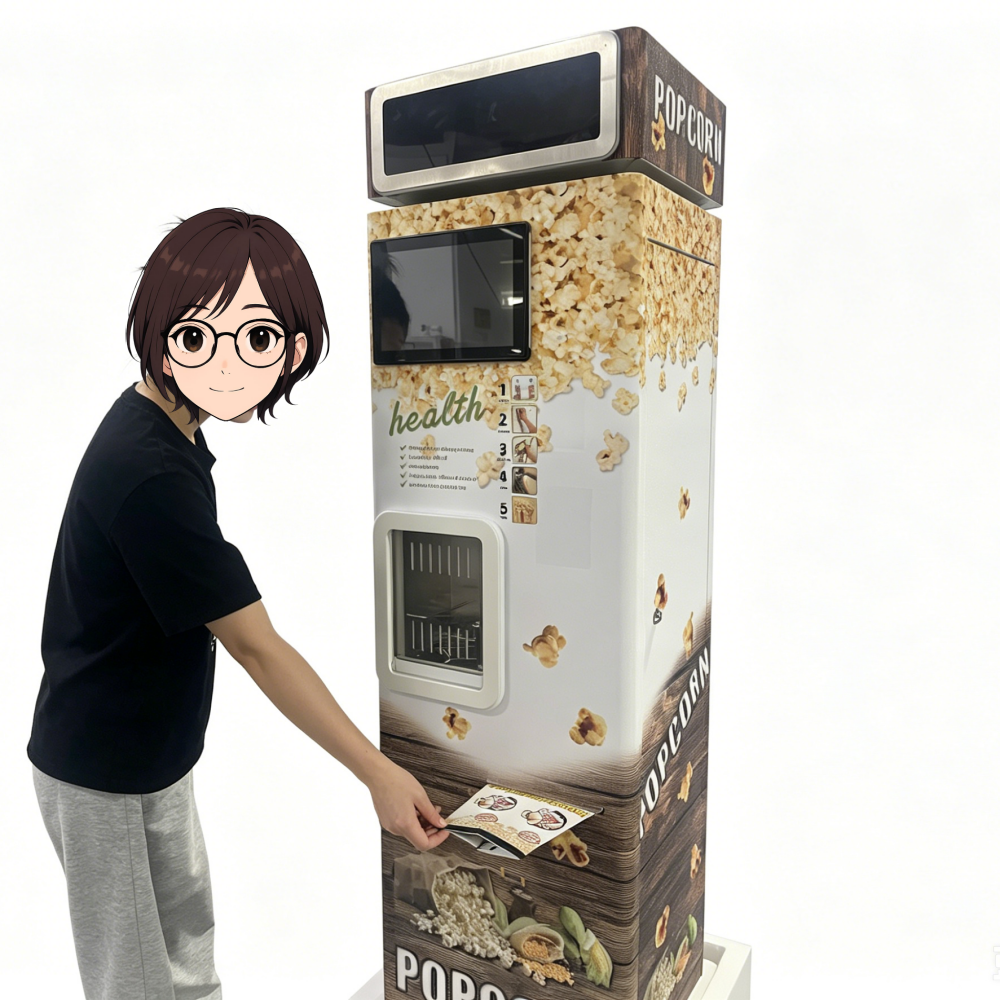 Coin Operated Popcorn Machine 200cups Fast Serving