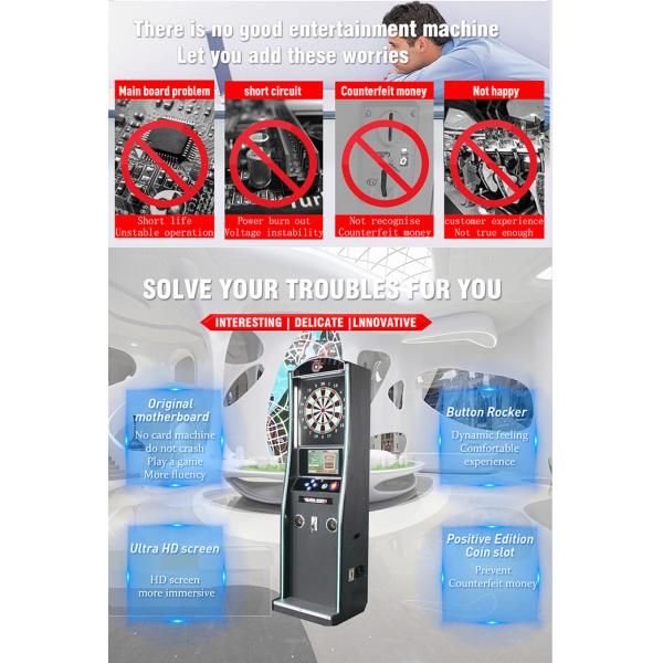 Metal Material Coin Operated Electronic Dart Machine For 4 Players