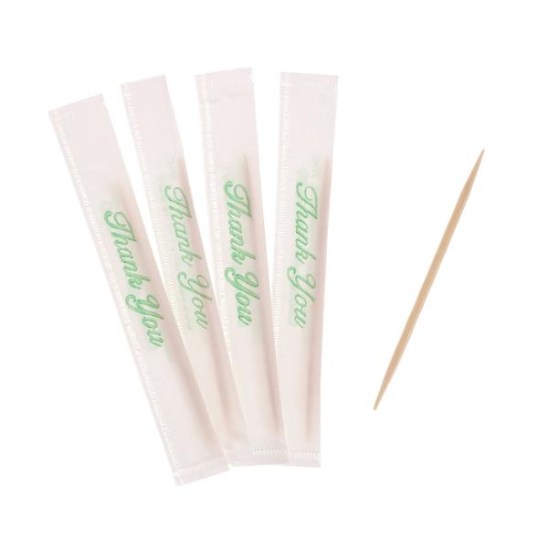 Individual Packed Toothpicks 2.0mm Diameter Bamboo Toothpicks Coated Paper Package