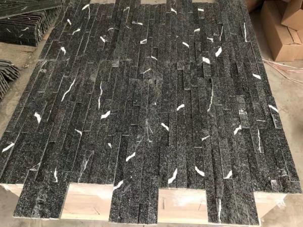 Lighting Black 1-1.5cm Thin Cultured Granite Stone Veneer Panels