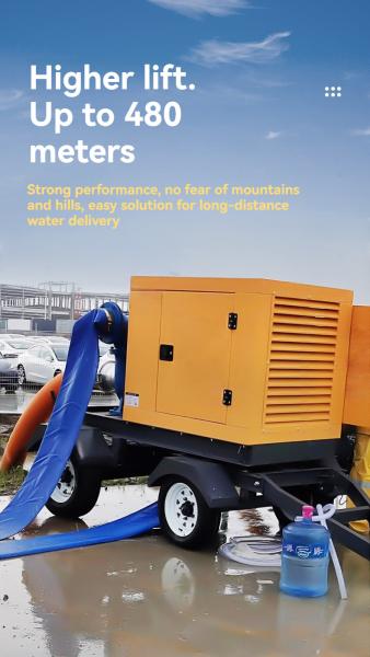 Flood Prevention Large Flow Diesel Engine Pump Movable for Water Treatment