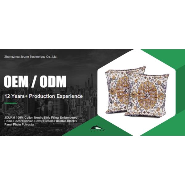 High Density Foam Custom Nordic Style Pillow Embroidered Home Decor Cushion Cover Blank 9 Panel Photo Polyester