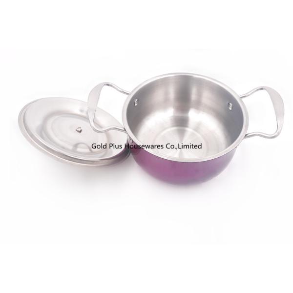 Colorful Stainless Steel Cooking Pot 18cm Sauce Pan Metal Cookware Sets
