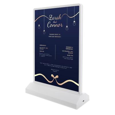 Recarregável A4/A5 Acrílico Flashing Led Mesa Menu Restaurante Cartão de Visualização Suporte