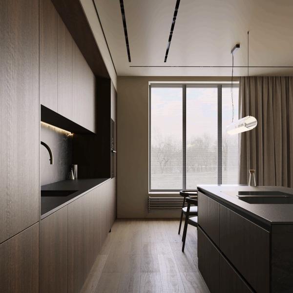 Half Bullnose Countertop Edging Wooden Furniture Customized Modern Kitchen Cabinets