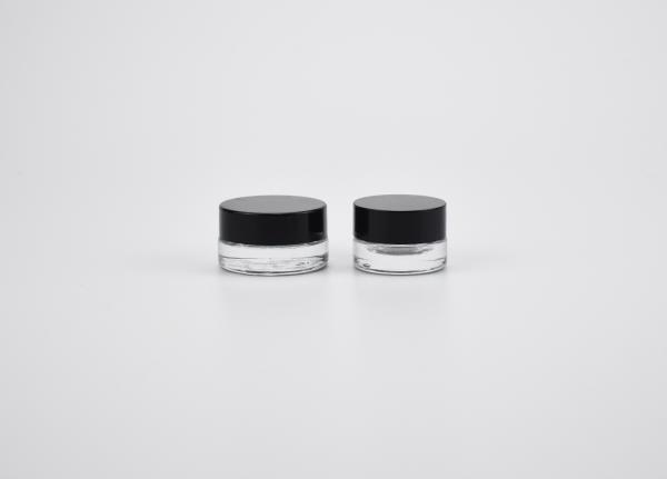 JG-F06, 3g&5g concentrate round flint glass cosmetic jar for beauty products, custom containers with lids for cosmetics