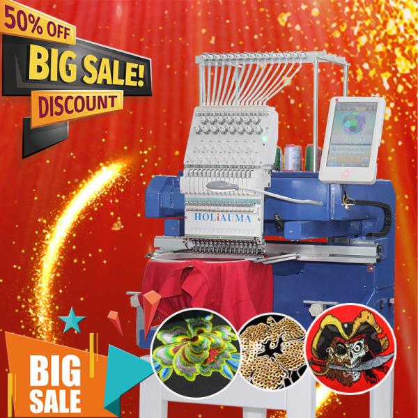 Hot sale single head computerized embroidery machine HO1501 15 needles cap t-shirt flat 3d chenille embroidery machine