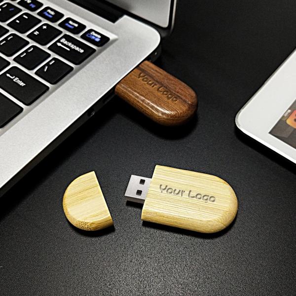 Ovale Shape 4Gb Wooden USB flash drive With gift Packing for Wedding gifts