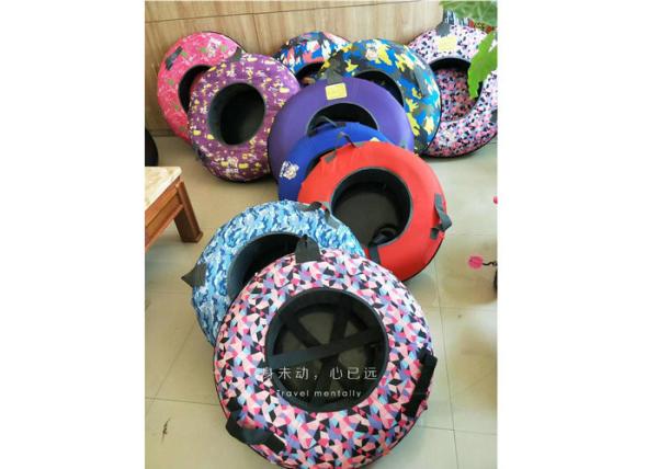 Pink Camouflage Inflatable Snow Tube Winter Sport Games Equipment Rubber & Nylon Material