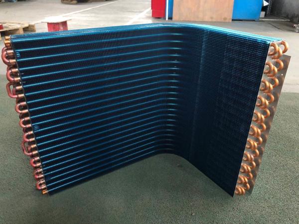 Copper Aluminum Coil AC Slab Evaporator Coil Refrigerator Water Cooled