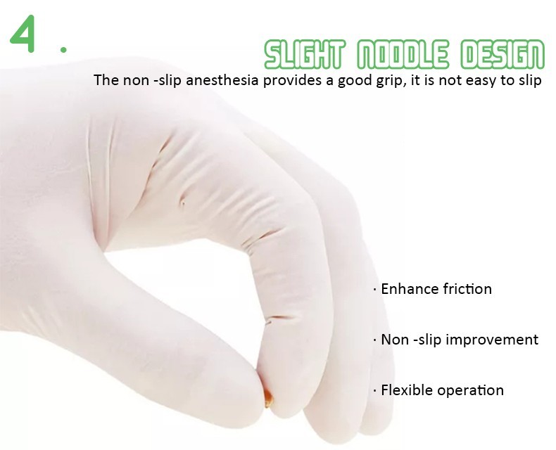 CE Certificated Non Sterile Examination Gloves 5 Mil Natural Latex Gloves Waterproof