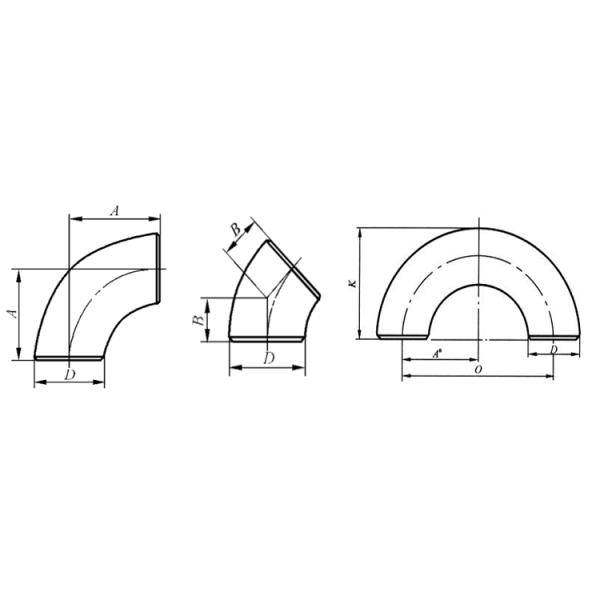 Carbon Steel Stainess Steel Seamless Pipe Fittings 45 / 90 / 180 Degree Elbows