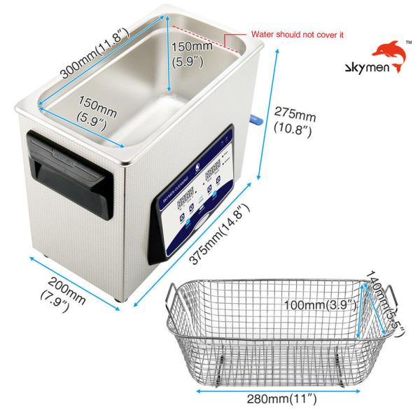 Banho ultrassônico dos Skymen para as bolas de golfe com o calefator 200W 1,72 galões