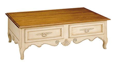 Oak Wood Hand Carved Flower Gilding Hotel Coffee Table / Modern End Tables