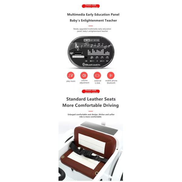 Material de plástico PP 12V coche de juguete eléctrico con control parental y remolque