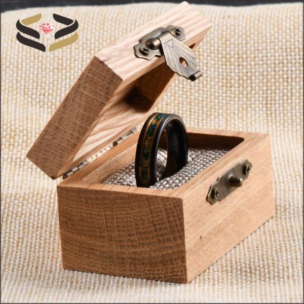 Boîte à anneaux en bois de fût de whisky personnalisable 60*40*36mm OEM/ODM