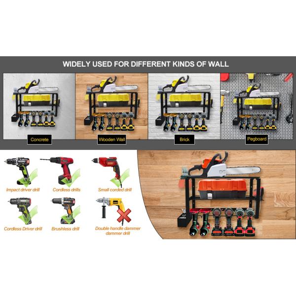 Легко установить держатель электроинструмента 3 слоя сверла держатель стенной установки за дверями / на стенах