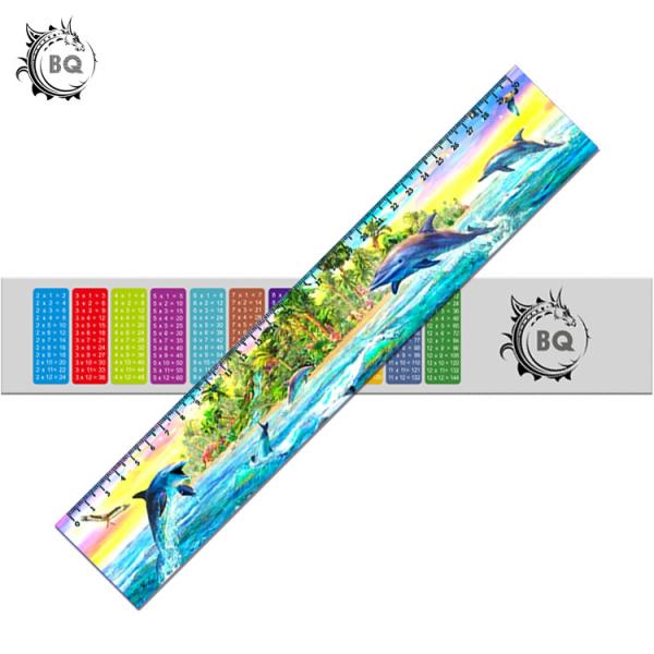 Promotional PET 3D Lenticular Printing Services Plastic Rulers / Lenticular Photo Printing