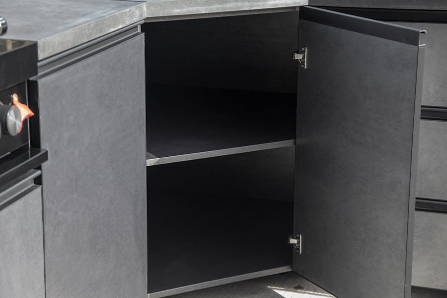 L-Shaped Corner Modular Outdoor Kitchen Cabinets With Weatherproof Storage
