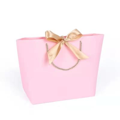 Luxo personalizado Artesanato personalizado artesanato feito à mão papel de arte revestido de cor-de-rosa cosméticos roupas jóias bolso de presente pequeno