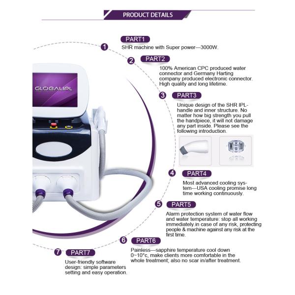 Professional Portable SHR IPL Machine For Acne Treatment And Wrinkle Removal