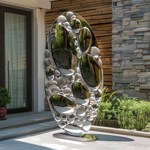 Customized Colors Modern Abstract Mirror Stainless Steel Sculpture for Outdoor Decoration from Model