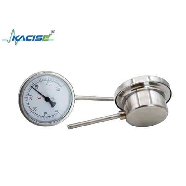 WSS-411W Industrial Bimetallic Thermometer with Stainless Steel 304/316, Customizable Stem Length, and No Power Supply Required