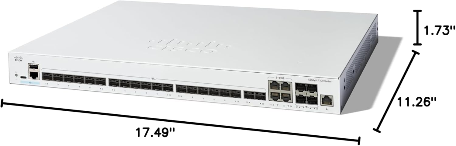 Cisco Catalyst C1300-24XS Managed Switch with 480 Gbps Capacity and 24 Ports 10G SFP+