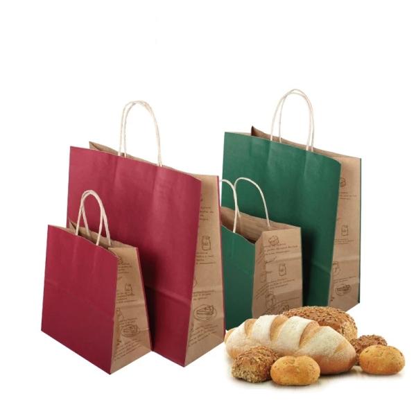 Eco Friendly Gift Shopping Handle 150GSM Printed Kraft Paper Bags