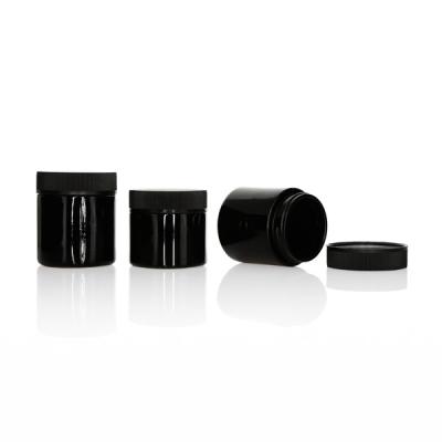 Bocaux en verre à l'épreuve des enfants avec bouchon à vis de 3 oz, noir opaque