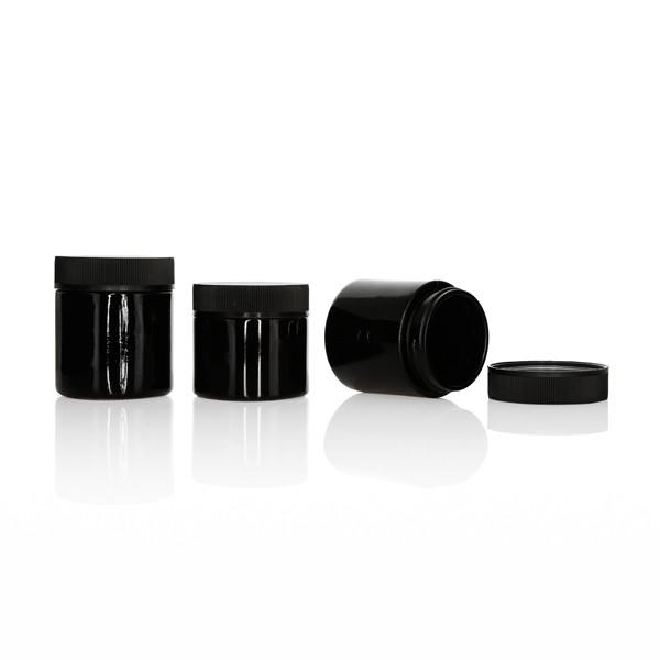 3oz Screw Cap Child Resistant Glass Jars Opaque Black