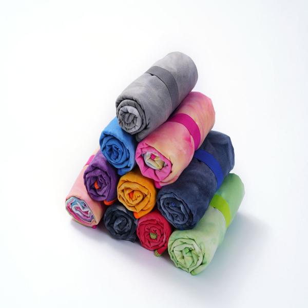 Wholesale Microfiber Polyester Bath Towel Quick Dry Absorbent Swimming Microfiber Sport Towel Couple Tie Dye Embroidered Vacation Towel 50x100cm