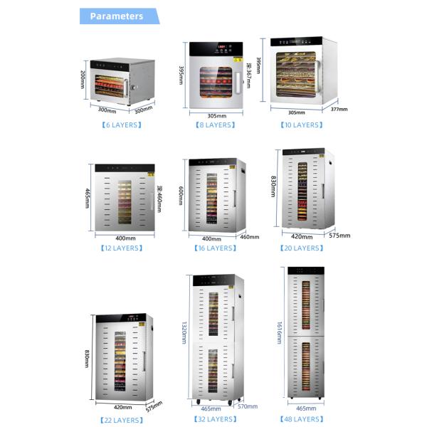 6 Layers Stainless Steel Commercial Food Beef Dryer Dried Meat Dry Fruit Industry Jerky Dehydrate Machine for Sale