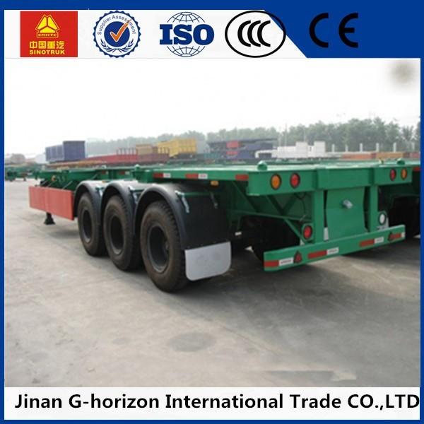 40 Ton Skeleton Container Semi Flat Bed Trailors 3 Axle 12400 * 2500 * 1520mm