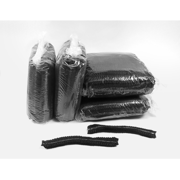 Black Disposable Non-woven Hat Catering Kitchen Food Hygiene Work Hair Net Dustproof Head Cover Mob Cap Strip Bouffant Cover PP