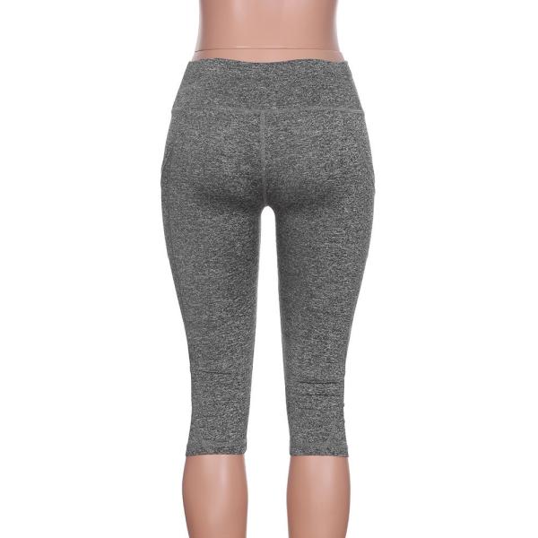 Fashion Sport Leggings Calf Length Pants Polyester Workout Out Pocket Leggings