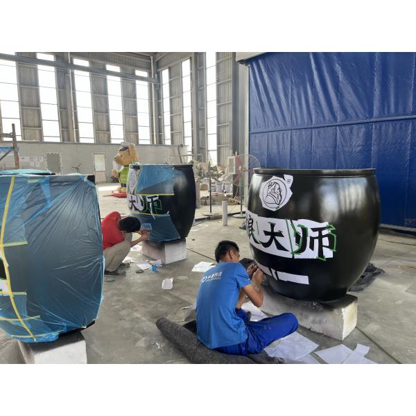 Eco-friendly Garden Decoration Life Size Fiberglass Ornament Model Outdoor Cartoon Rabbit Statue