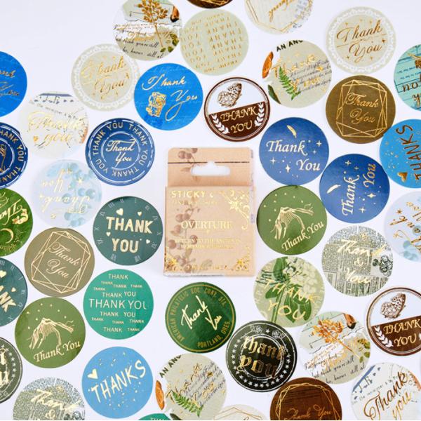 Full Color Self Adhesive Label Stickers Stamping Thank You Sticker Gift Baking Seal