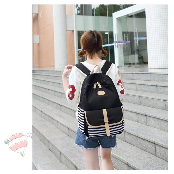 A lot of fashiona Canvas stripe School bags