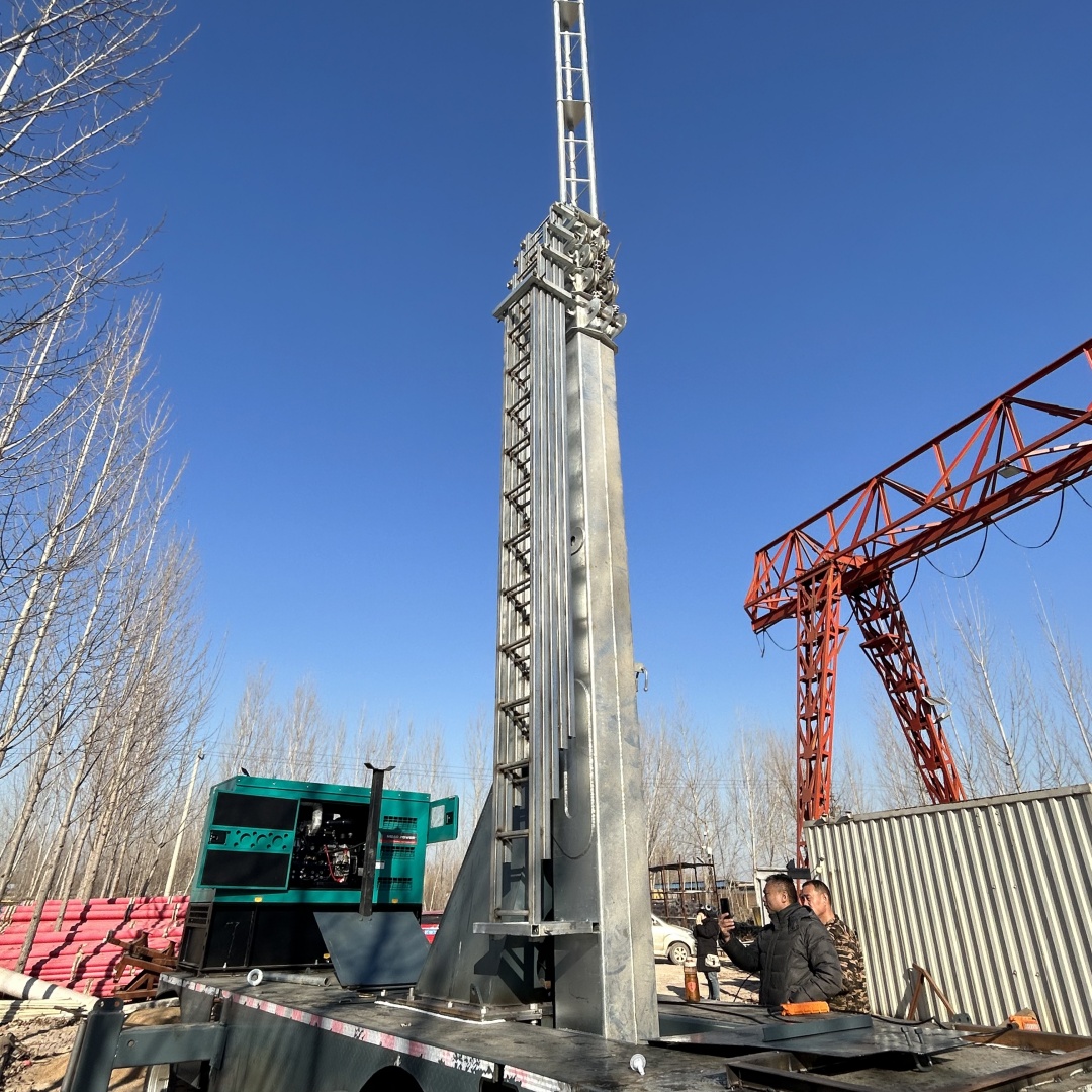 Hot Dip Galvanized Mobile Emergency Communication Tower Trailer Telescopic Mast Lattice Tower for Rapid Deployment Base Station