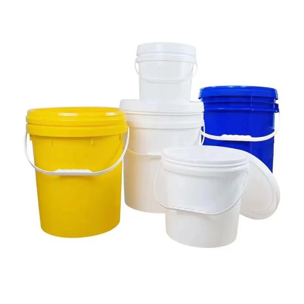 Reusable Round Plastic Latex Paint Pail With Lid Custom Logo Printed