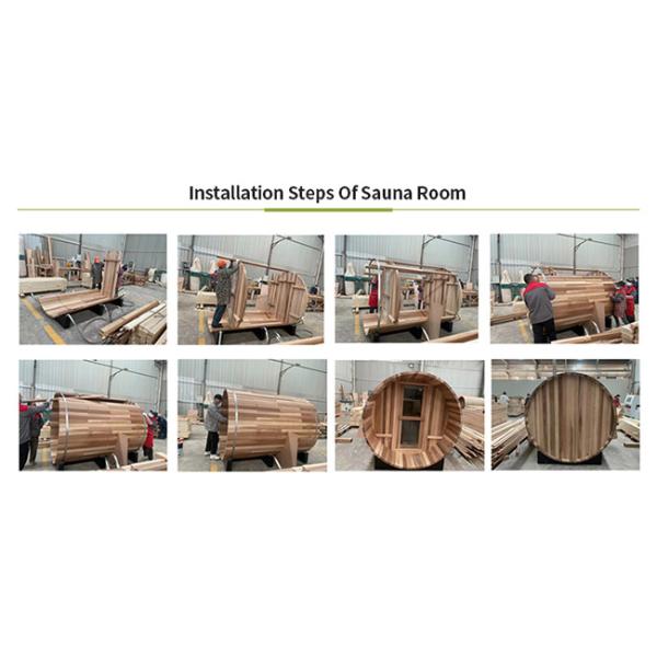 Outdoor Large Capacity Panoramic View Cedar Barrel Saunas With Electric Heater