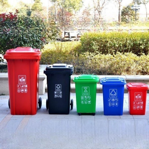 80L HDPE Recycling  Waste Disposal Management Trash Can Garbage Bin Collection Bins