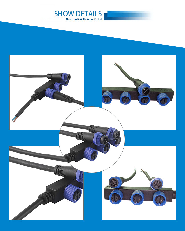 Найлон F Shape PA66 M15 300V Multi Pin водонепроницаемый мужской и женский подключатель светодиодного освещения