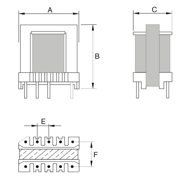 High Frequency Ferrite Core Flyback Transformer Strong Anti Interference