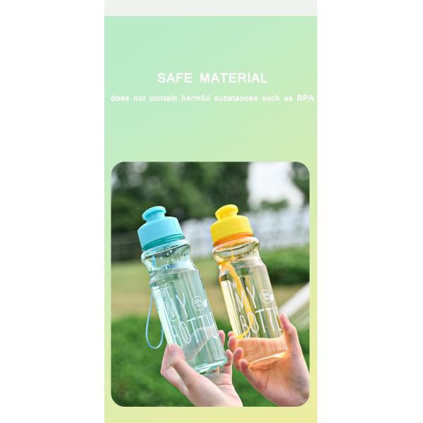 Custom 500ML PET BPA Free Personal Cup Sport Plastic Drinking Water Bottles With Strap Multi Colors