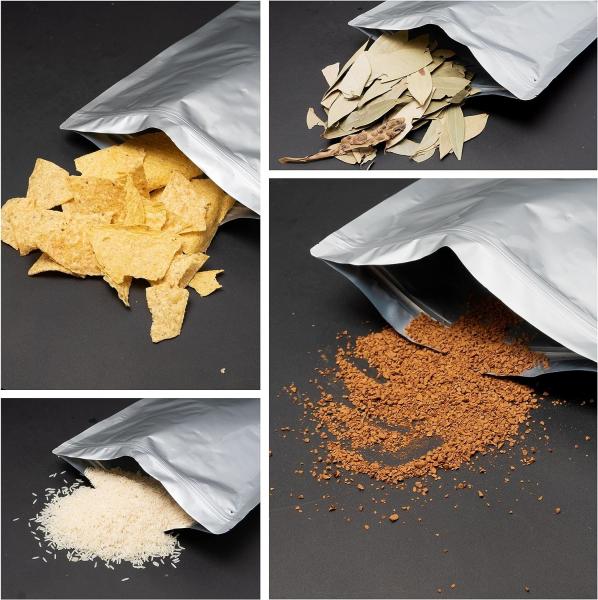Packaging Mylar Bags – Heat Sealable Bags For Packaging Food, Candy, Sugar, Snacks Herbs – Smell Proof Stand Up Seal