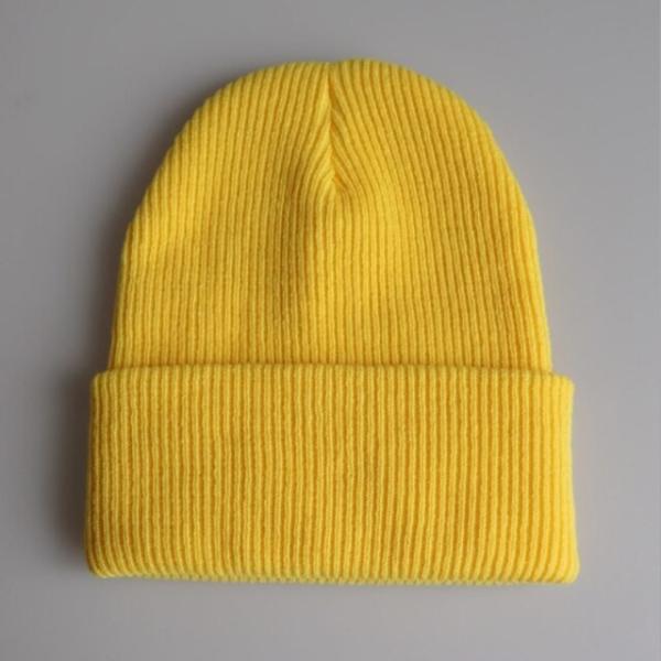 Solid Color Unisex Knit Beanie Hats Keep Warm Crimp Hip Hop Striped Cap